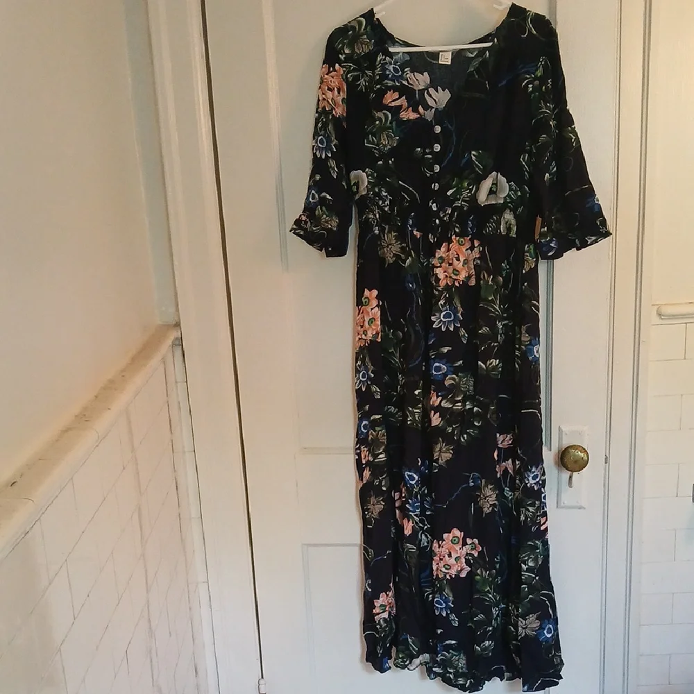 H&M Floral Bell Sleeve Maxi Sundress - Picture 1 of 12